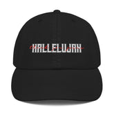 Hallelujah Thank You Jesus Embroidered Christian Champion Hat EternalChristianTees Black